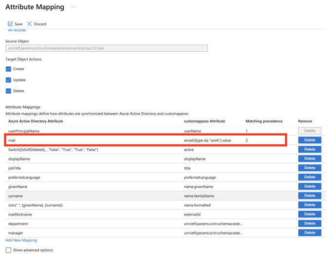 Attribute Mapping X