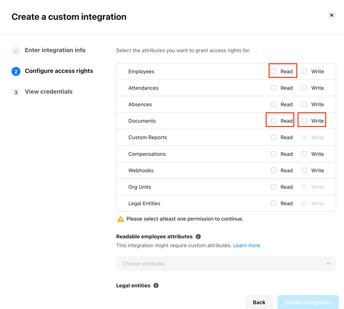 Create Custom Integration in Personio fields