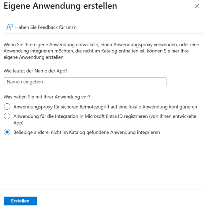 Eigene Anwendung erstellen